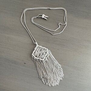 Kendra Scott Silver Tassel Necklace